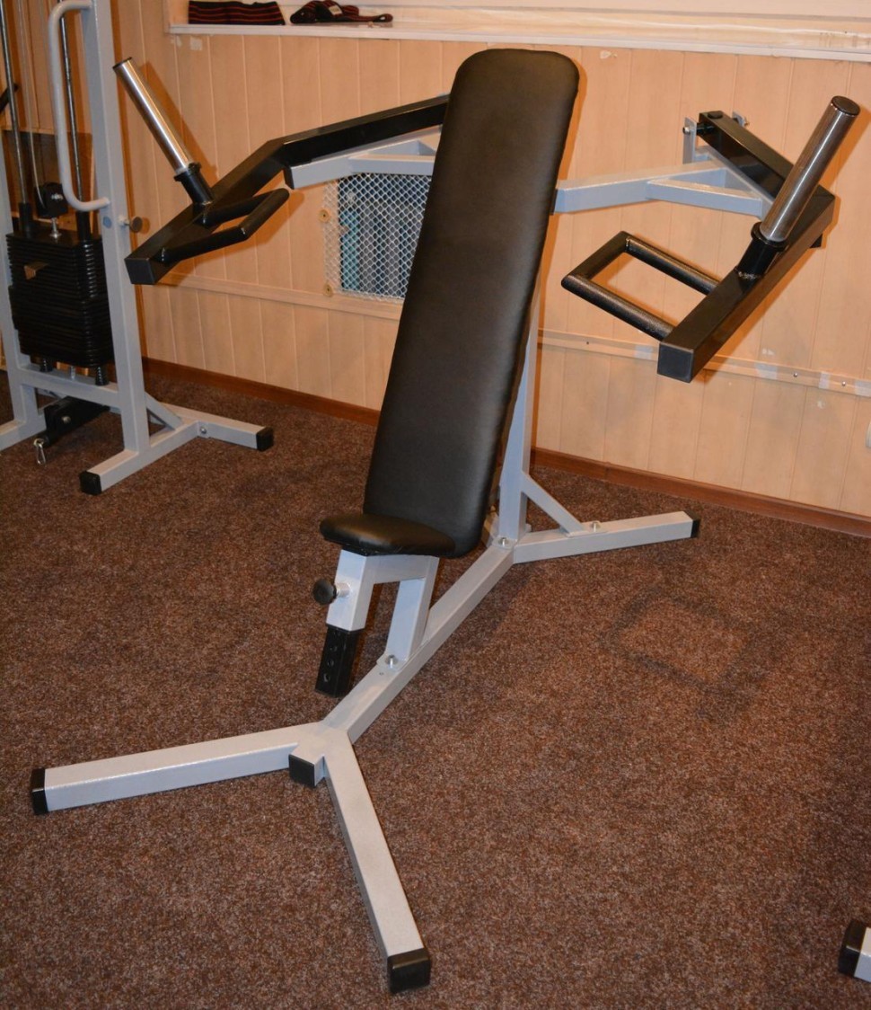 Хаммер сидя, силовая скамья, рычажный жим RNS_ПС-64-ЖИМ-ХАММЕР-СИДЯ