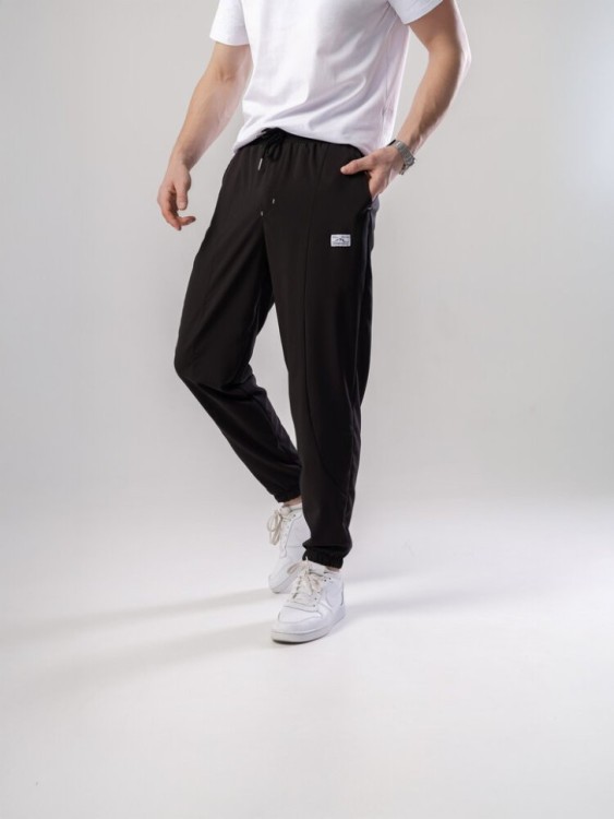 Чорні джогери для чоловіків. Чоловічі демісезонні легкі штани джогери Pobedov Savaya POB_00000008710