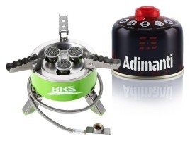 Набір Газовий пальник BRS-73 + Газовий балон різьбовий Adimanti, 230гр