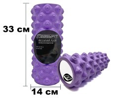 Массажный ролик EasyFit Grid Roller Extreme 33 см Фиолетовый