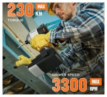 Акумуляторний ударний гвинтоверт Litheli безщітковий, живлення від павербанку (УМБ Litheli Power Bank 10000 mAh, 45 W, 2А в комплекті)