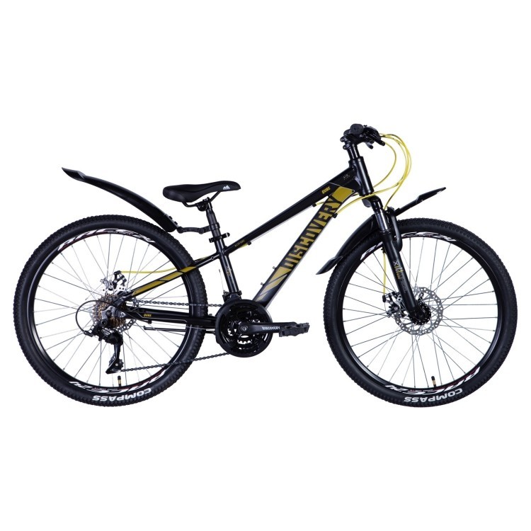 Велосипед AL 24" Discovery QUBE AM DD рама- 2024 (черно-желтый (м)) OPS-DIS-24-339