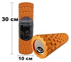 Массажный роллер EasyFit Grid Roller Mini 30 см оранжевый
