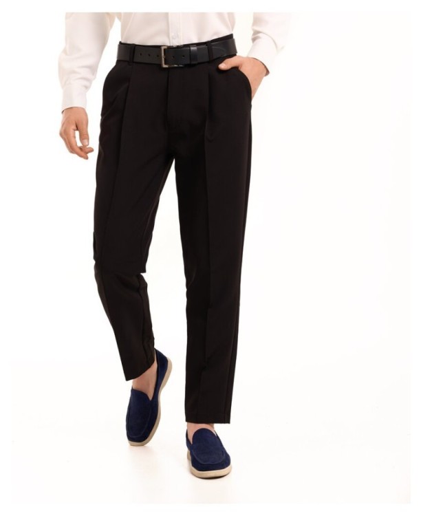 Чорні чоловічі штани смарт-кежуал зі стрілками Pobedov Legend. Повсякденний чоловічий одяг POB_00000006744