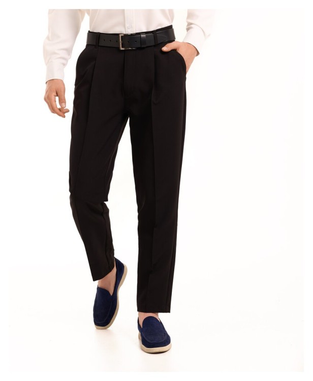 Чорні чоловічі штани смарт-кежуал зі стрілками Pobedov Legend. Повсякденний чоловічий одяг POB_00000006745