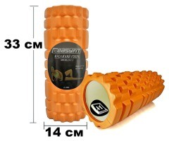 Массажный ролик EasyFit Grid Roller 33 см v.1.1 Оранжевый