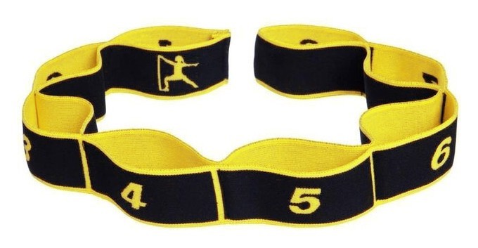 Эспандер лента EasyFit с петлями для тренировок желтый (MEDIUM) EFIT_EF-1683-Y