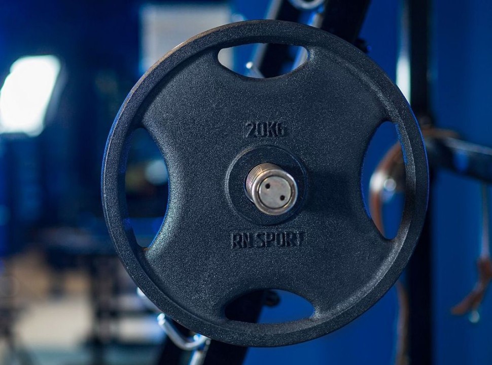 Блин RN-Sport 20 кг Ø51 мм для штанги с Quatro хватом. Черный RNS_RN_quatro 20-51