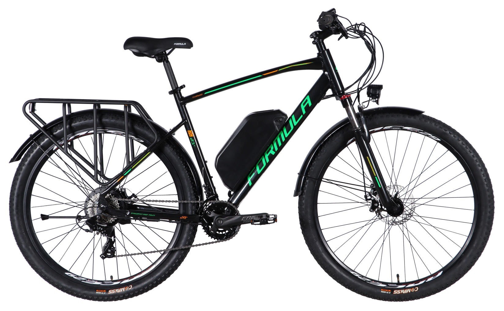 Велосипед з електроприводом 29" AL Formula eCURSOR MAN DD CS рама-21" 48B 17.5А*г 500Вт чорно-зелений 2026 ELB-FR-29-248