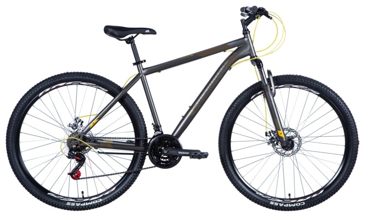 Велосипед 29" Discovery RIDER 2024 (темно-серебристый с красным (м)) OPS-DIS-29-183