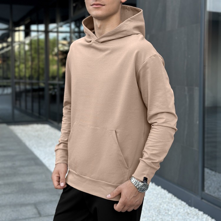 Мужское демисезонное худое с бежевым капюшоном Pobedov 001 POB_00000000999