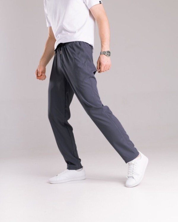 Однотонні базові чоловічі штани весна літо темно-сірі Pobedov Aero POB_00000009006