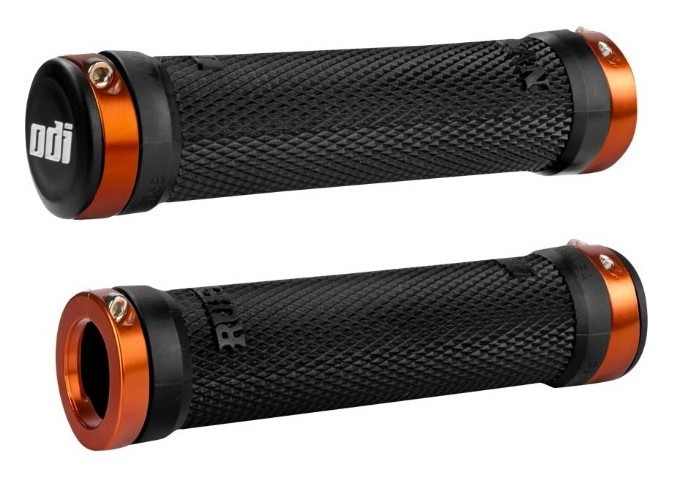 Гріпси ODI Ruffian MTB Lock-On Bonus Pack Black w/Orange Clamps (чорні з помаранчевими замками) OBOD_D30RFB-O