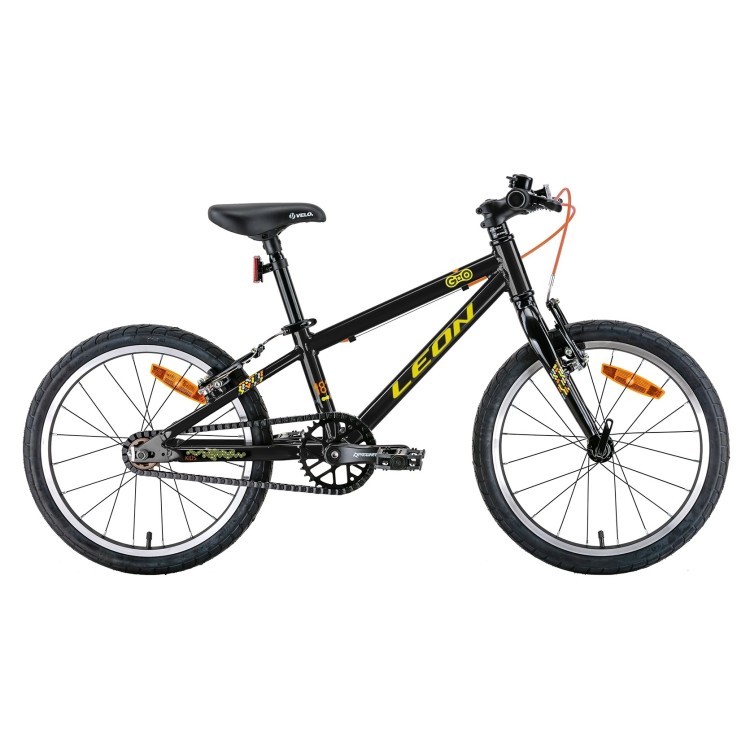Велосипед 18" Leon GO Vbr 2022 (черный с желтым) OPS-LN-18-002