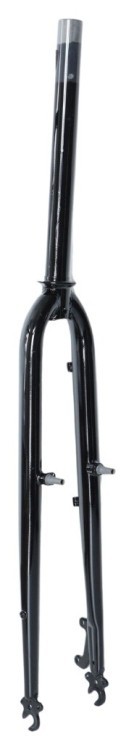 Вилка 28" жорстка disc/v-br ST 1-1/8 безрізьбова шток-290мм під ексцентрик чорний довжина ніг 500мм, шир 80мм FRK-28-369