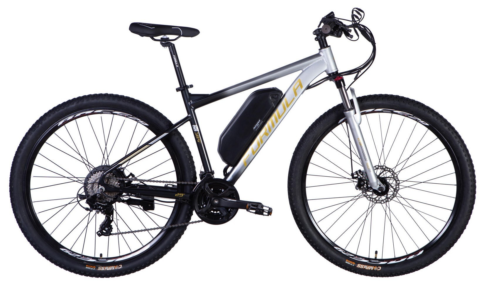 Велосипед з електроприводом 29" AL Formula eF-1 DD CS рама-18,5" 48B 12.5А*г 500Вт сріблясто-чорний 2026 ELB-FR-29-250