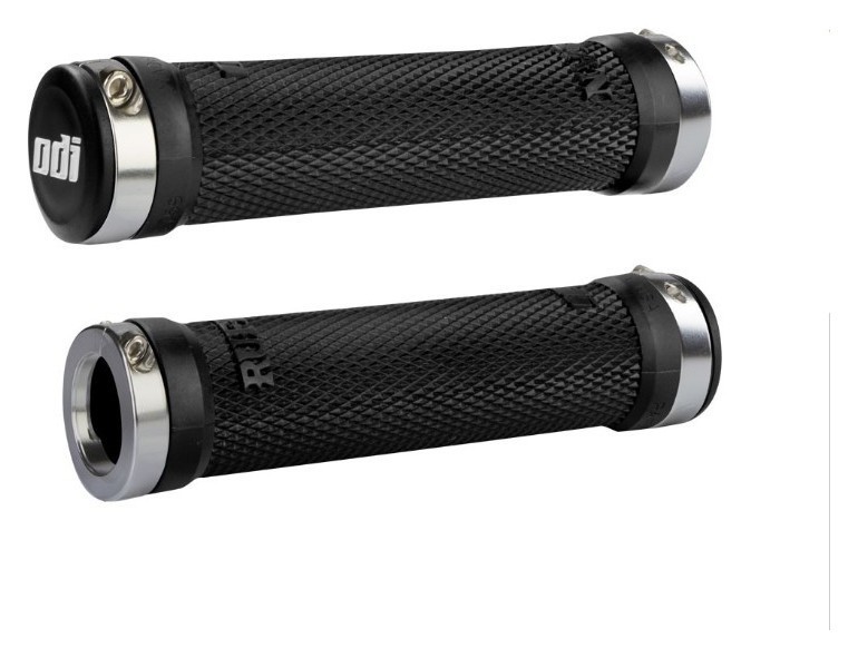Гріпси ODI Ruffian MTB Lock-On Bonus Pack Black w/Silver Clamps (чорні з серебристими замками) OBOD_D30RFB-S