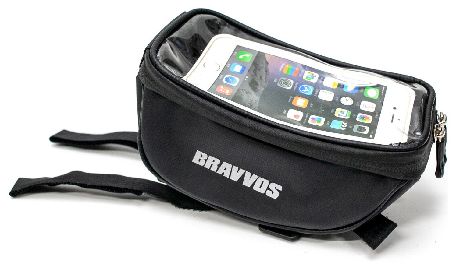 Велосумка на кермо, виніс чи раму BRAVVOS CT-002 чорний з відділенням для фляги / пляшки AM (брендоване пакування) BIB-021