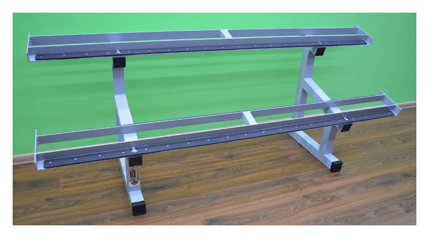 Стеллаж для гантелей (2 яруса по 2 метра, резиновый) RNS_ПС-29