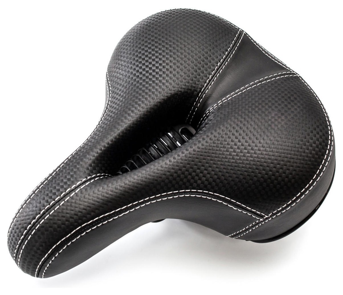 Седло с замком 210*200 мм комфортно с отверстием, с пружинами VLT YF-1039 черный SAD-078