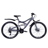 Велосипед ST 26" Discovery CANYON AM DD рама- " с крылом Pl 2024 (сірий (м))