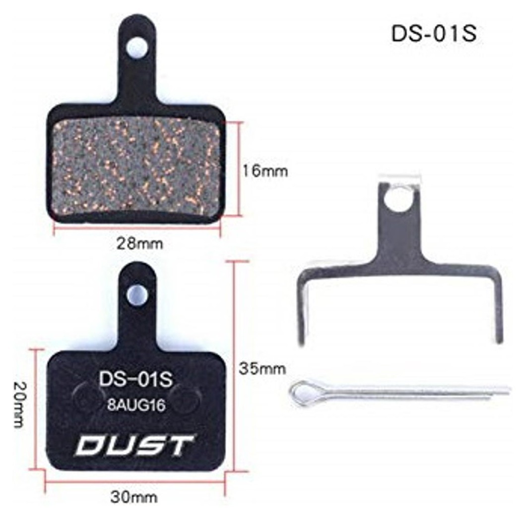 Колодки тормозные disc Полуметалл DUST DS-01S Shimano M515/M446/Tektro Draco AM (брендированная упаковка) BRS-015