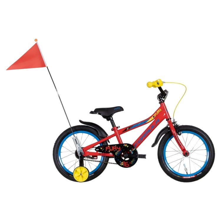 Велосипед 16&quot; Formula FURY 2022 (красный с желтым и синим) OPS-FRK-16-183