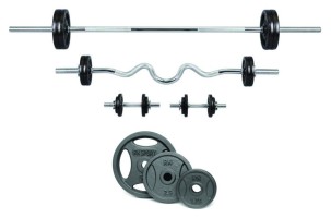 Наборные металлические штанги и гантели 50 кг, 4 грифа + диски RN-Sport
