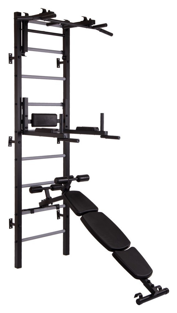 Шведская стенка-стойка с турником, брусьями, лавой для пресса и спины Атлант PRO, сталь, цвета в ассортименте RNS_L-1440