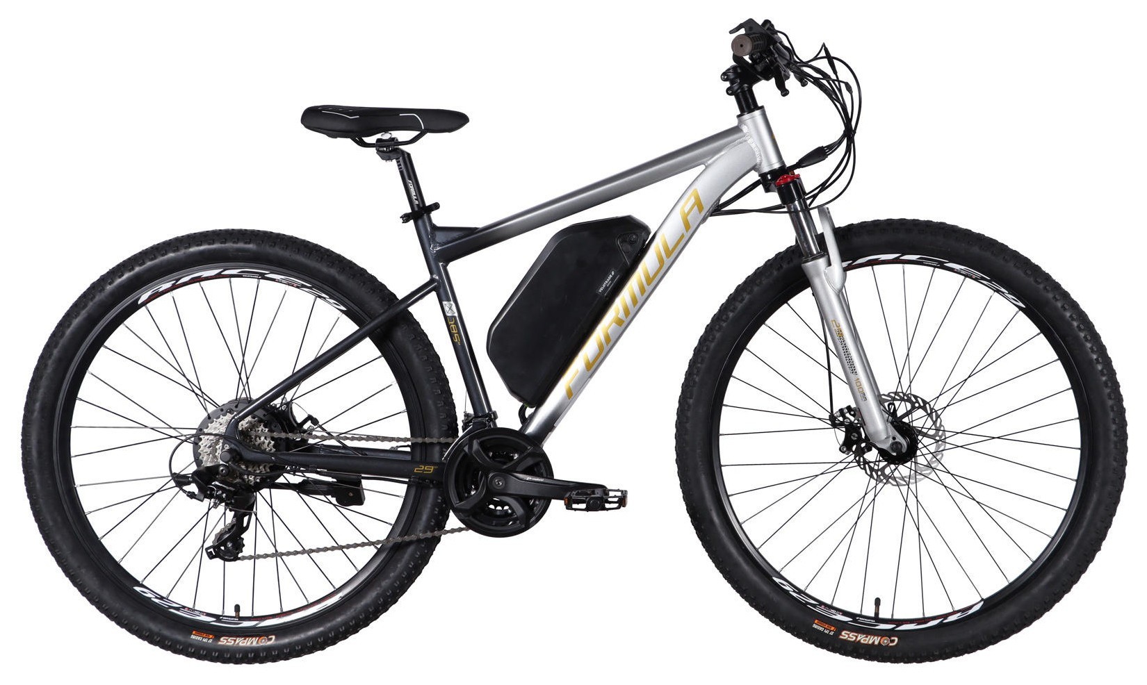 Велосипед з електроприводом 29" AL Formula eF-1 DD CS рама-18,5" 48B 17.5А*г 500Вт сріблясто-чорний 2026 ELB-FR-29-252