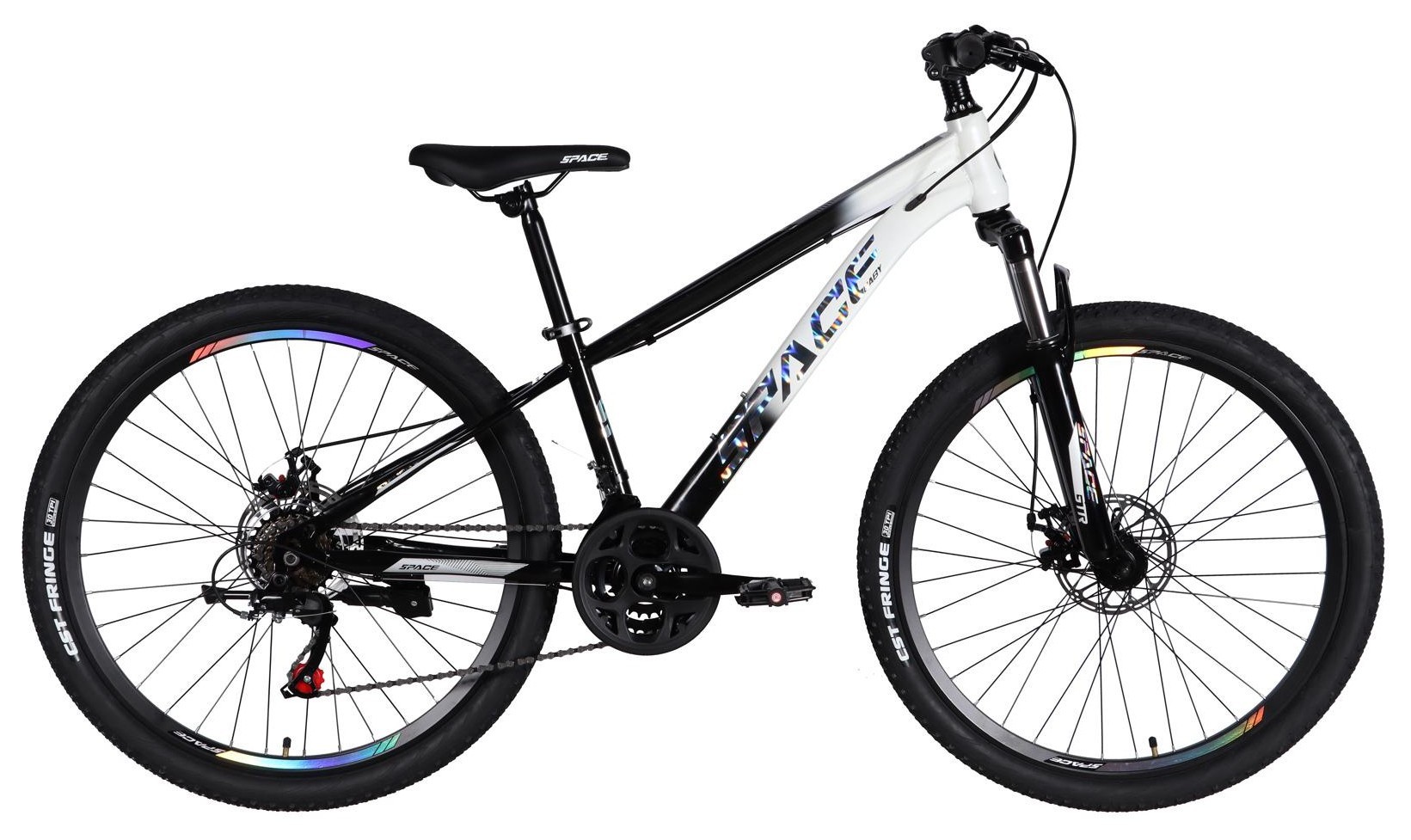 Велосипед ST 26" SPACE MARS DD FR рама-13" черный с белым 2026 OPS-SP-26-078
