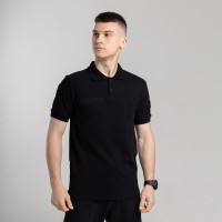 Легке тактичне літнє чоловіче чорне поло Pobedov Royal Військове