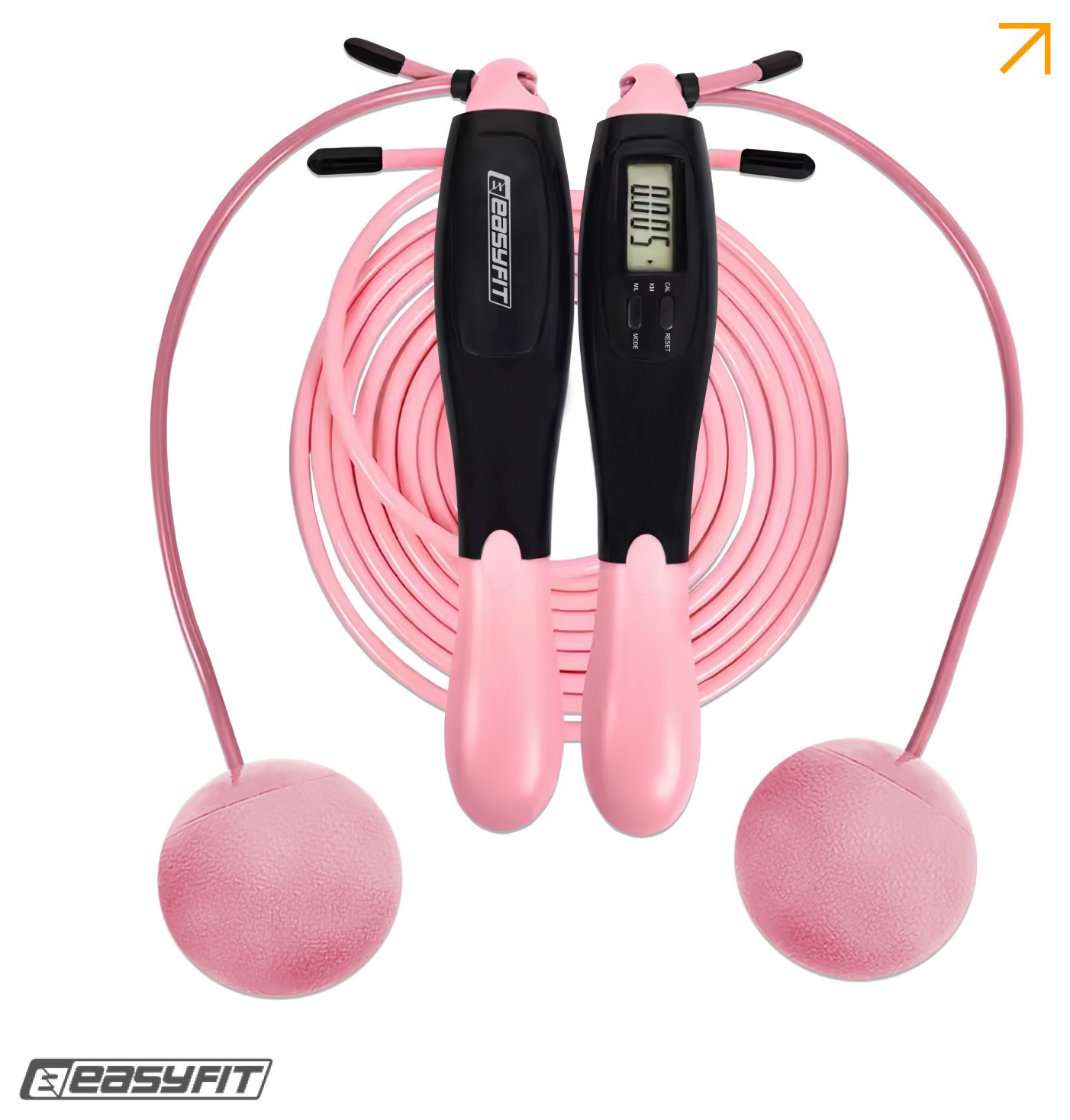 Скакалка для похудения EasyFit TwinRope 2,8м черно-розовый EFIT_EF-1909-BP
