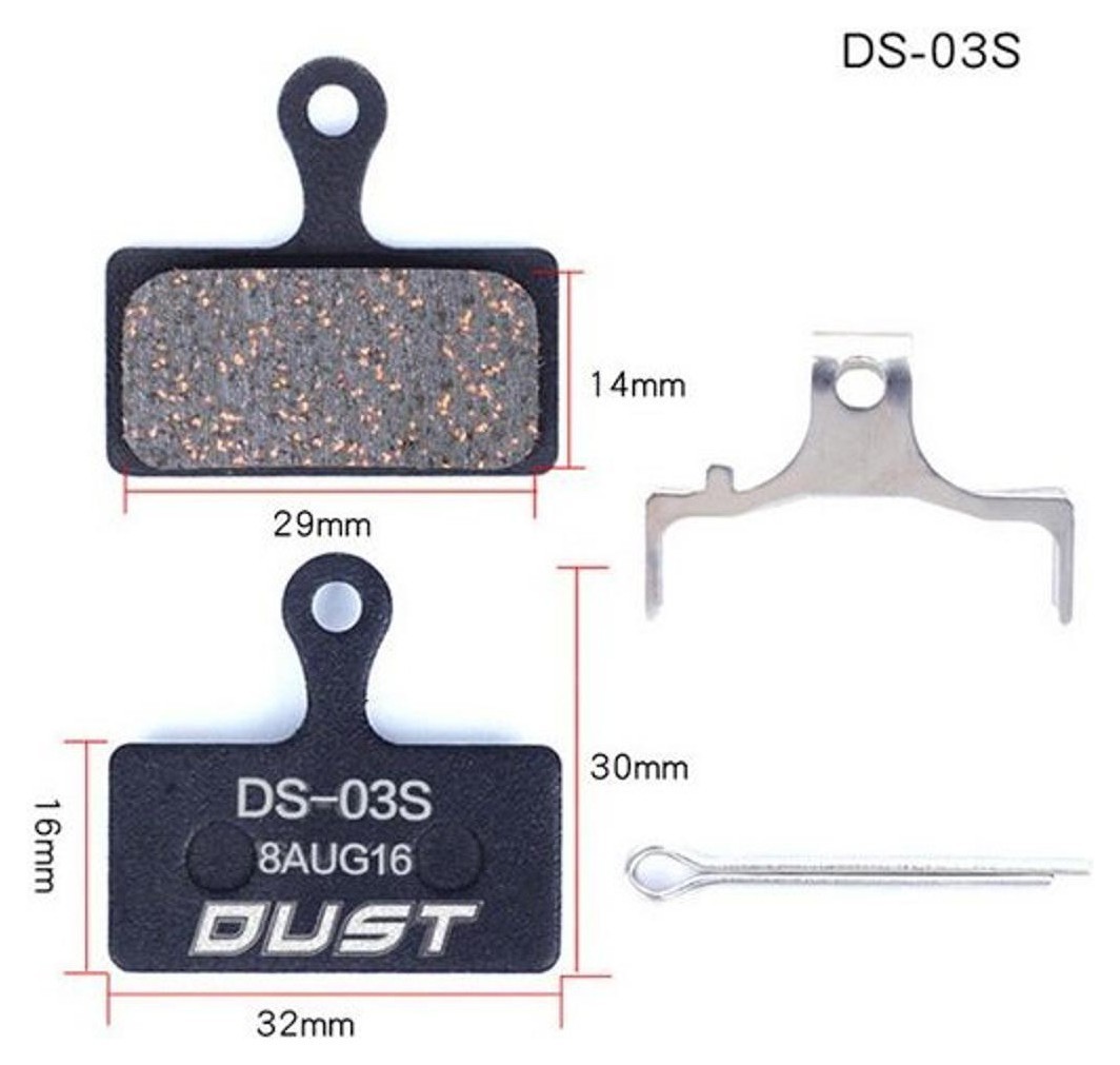 Колодки тормозные disc Полуметалл DUST DS-03S Shimano M985/988/785/666/675/615, FSA K-Force DB-XC-9000 AM (брендированная упаковка) BRS-017