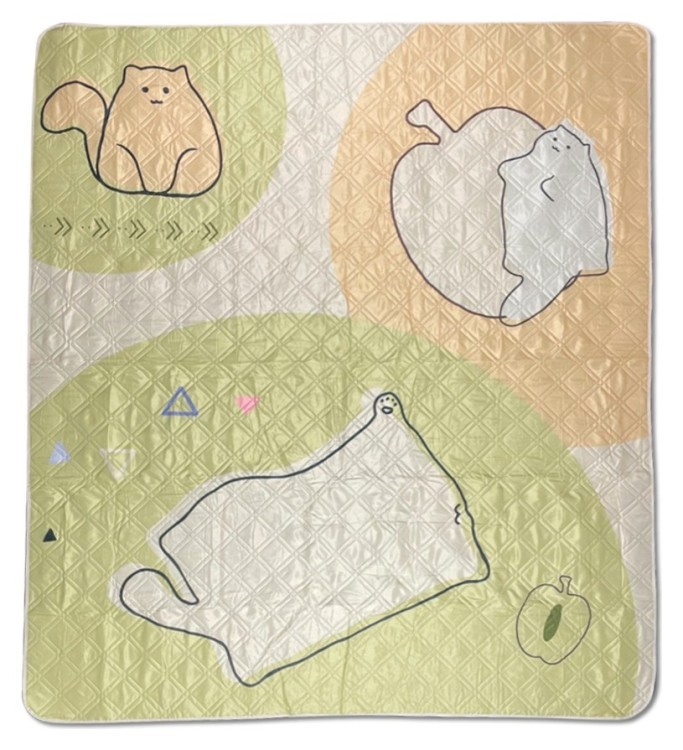 Килимок для пікніка водостійкий Naturehike CNK2350WS010, 210x240 см, світло-салатовий з принтом FNR_6976507661713