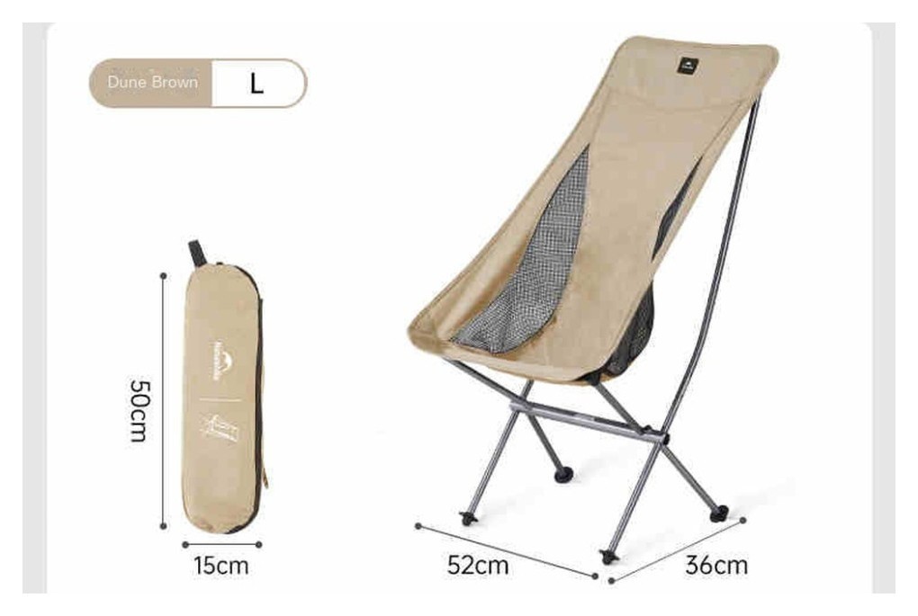 Крісло складане Naturehike Stellaluna L04 CNK2450JJ015, розмір L, алюміній, чорне FNR_6976023929410