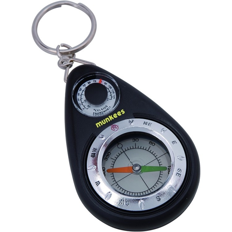 Munkees 3154 брелок-компас Compass with Thermometer black 3154-BK