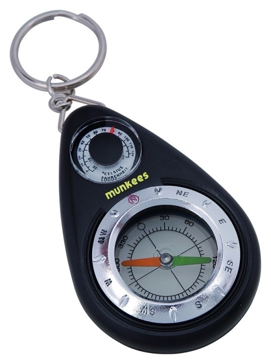 Munkees 3154 брелок-компас Compass with Thermometer black 3154-BK