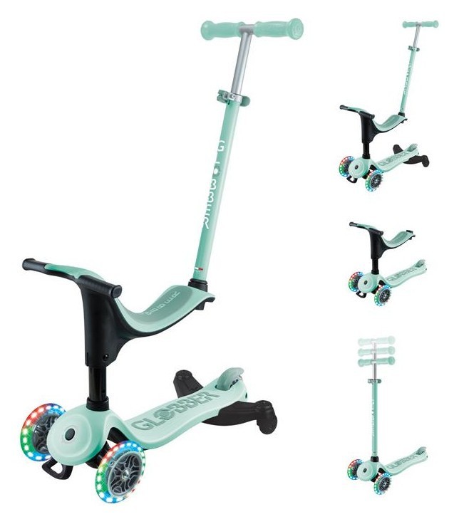 Самокат GLOBBER серии GO UP SPORTY 360 мятно-фисташковый, до 20/50кг 1+, колеса с подсв. DWT_456-706