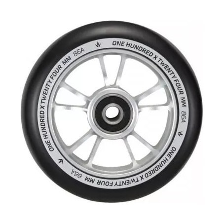 Колесо для трюкового самокату Blunt 10 Spokes Pro 100мм x 24мм - Silver/Black FRD.047519