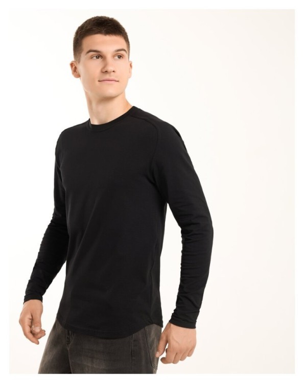 Чорний чоловічий лонгсів Pobedov Dune. Чорна чоловіча кофта з куліру POB_00000009174