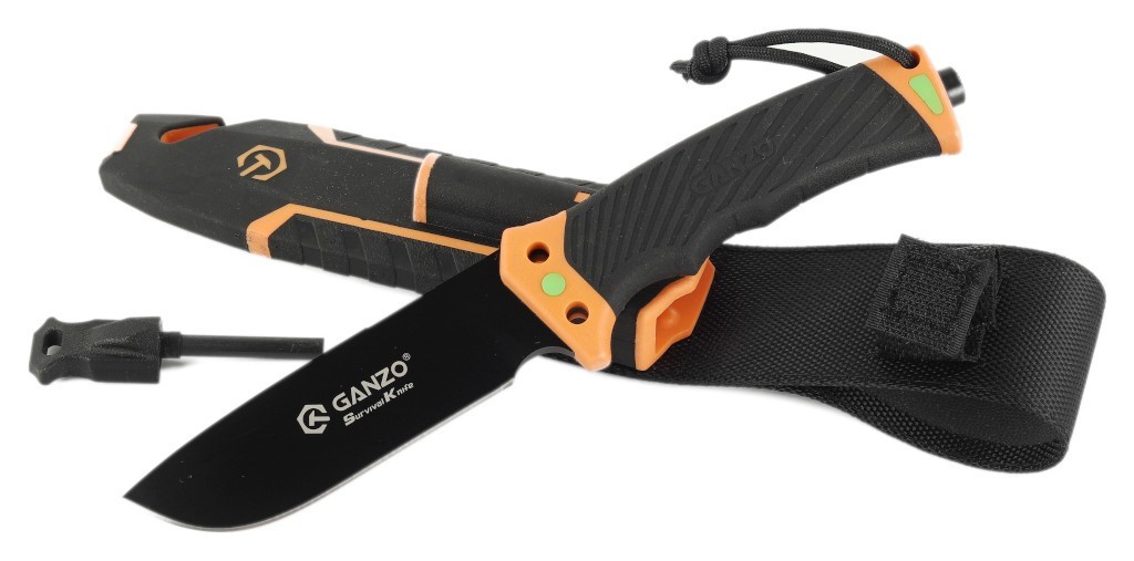Ніж Ganzo G8012V2-OR помаранчевий (G8012V2-OR) з паракордом FNR_G8012V2-OR
