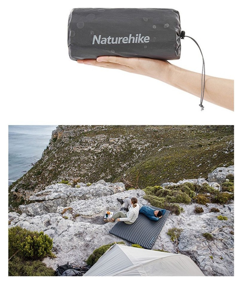 Матрац туристичний надувний одномісний Naturehike CNH22DZ018, надлегкий, 183x64x7 см, чорний, для туризму із мішком для надування FNR_6975641888567