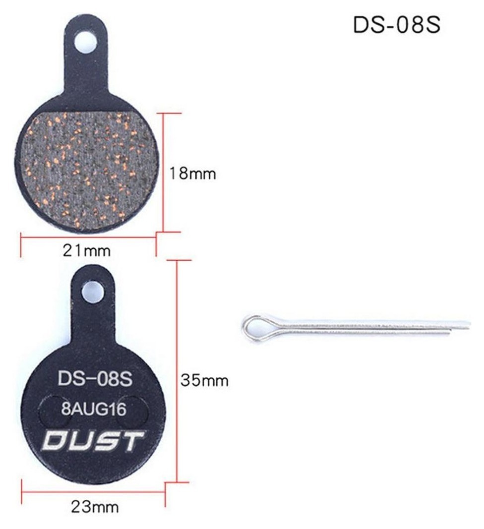 Тормозные колодки дисковые полуметаллические DUST DS-08S TEKTRO IOX, Lyra и Novela (после 2010 г. выпуска) AM (брендированная упаковка) BRS-021