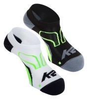Носки для туризму K2 ACTIVE TECH LOW CUT SOCK 2 PAIRS 43-46 White/n.green+black/n.green (11766)
