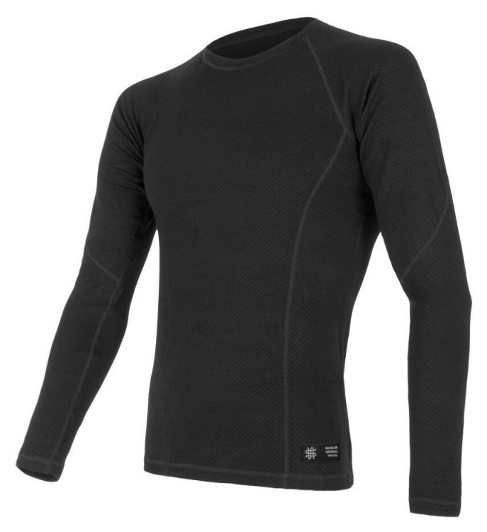 Термофутболка мужская Sensor Merino DF LS black 15100021, SM11M-black SM11M-black-L