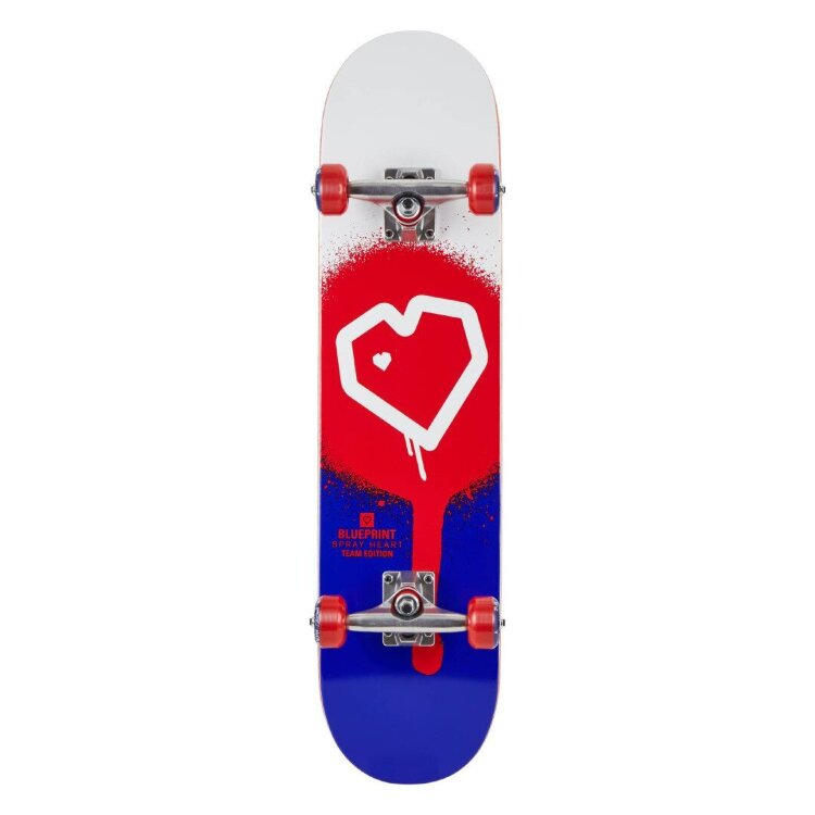 Blueprint Spray Heart V2 Скейтборд Complete 8" - Red/Blue FRD.036694
