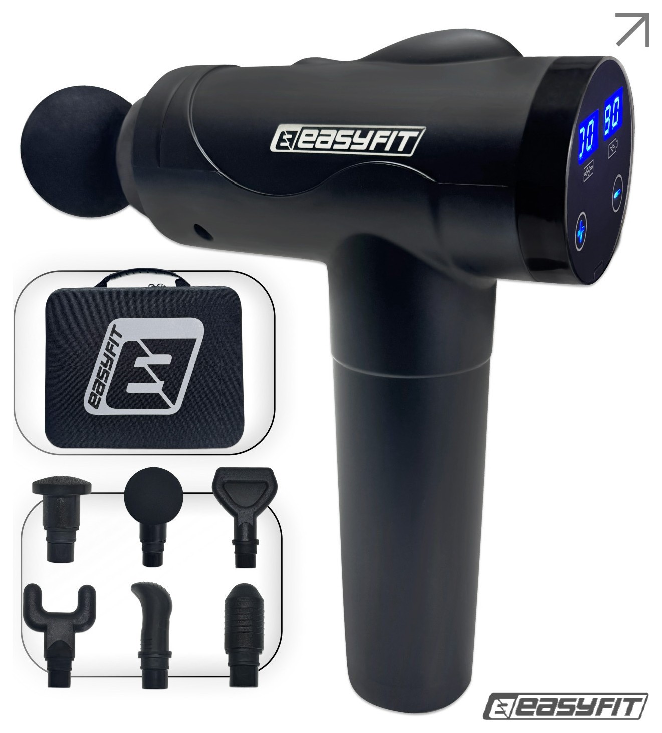 Перкусійний масажер для спини EasyFit Vibe 6 насадок, 30 режимів EFIT_EF-2072