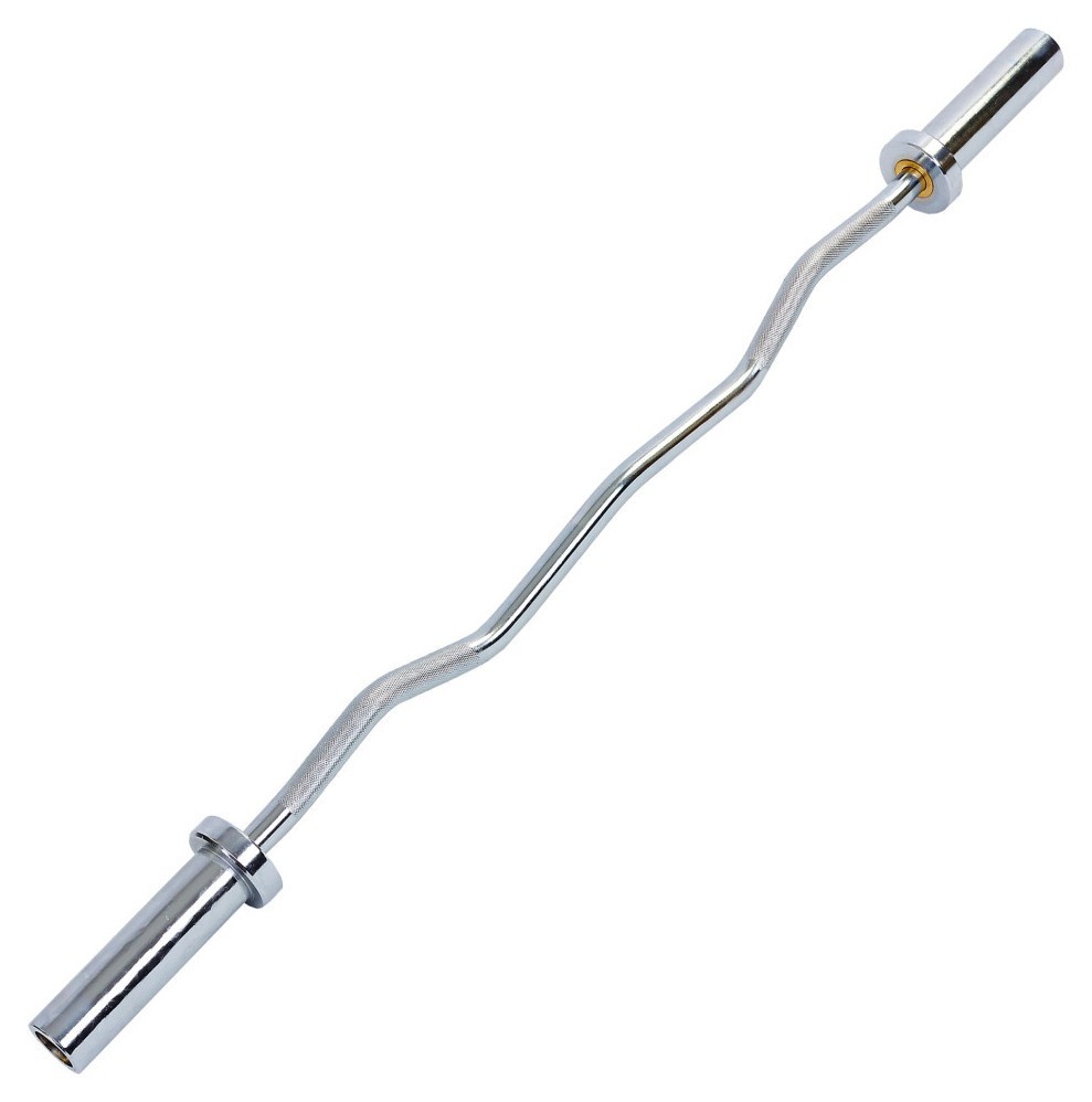 Гриф для штанги сталевий хромований Олімпійський W-подібний з підшипником довжина 1,2м ø50мм Record TA-5721-2 (1,2м, 8кг, без замків, хром) RNS_TA-5721-2