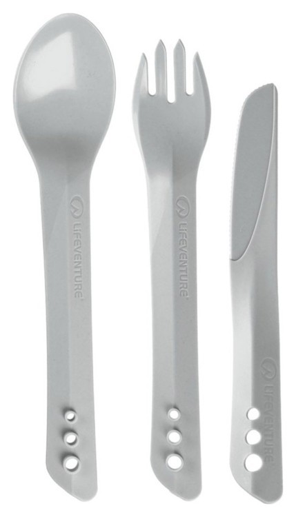Вилка, ложка, ніж Lifeventure Ellipse Cutlery light grey 75018